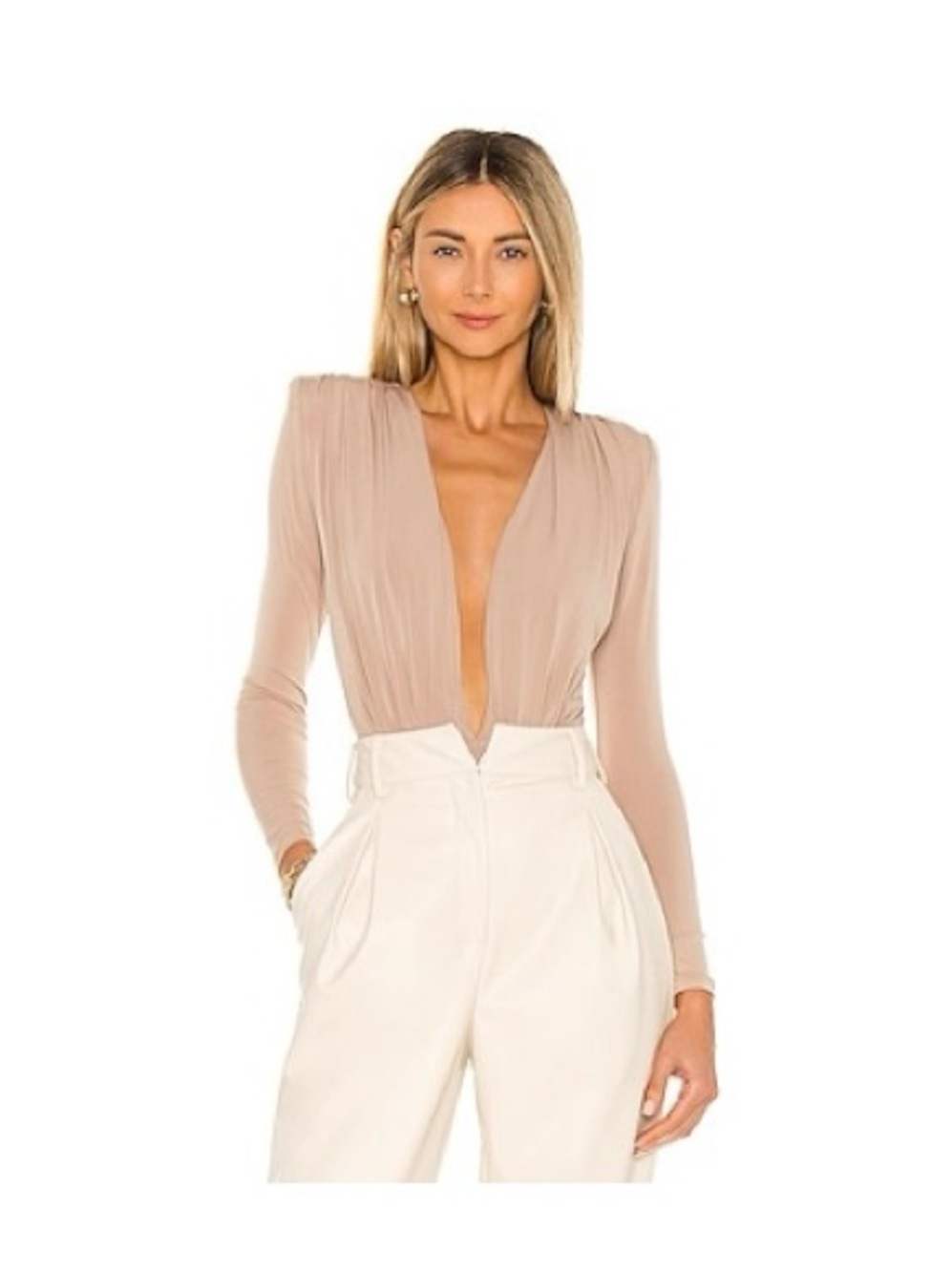 Nookie “Dasha” Bodysuit in Latte — Size L — Excellent Used Condition